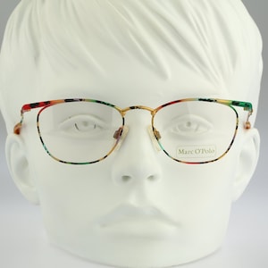 Marc O&#39;Polo by Metzler 3307 204, Vintage 90s designer colorful square eyeglasses frames womens / NOS