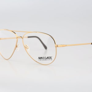 Luxottica Avant Garde Challenger Vergoldet, Vintage 80er Jahre gold oversized Aviator Brillengestelle Herren & Damen NOS Bild 5