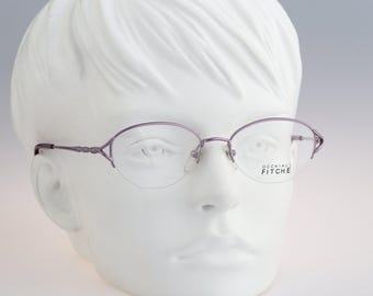 Occhiali Fitche FC 4015 3, Vintage anni '90, montatura per occhiali da vista ovali a mezza montatura da donna NOS