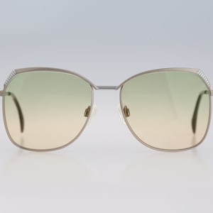 Silhouette M 6018 Col 4010, Vintage 80s tinted bicolor lenses gray oversized square sunglasses women, NOS