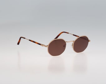 Village by Marcolin 8068 GSO, Vintage 90s Matte Gold Unique Small