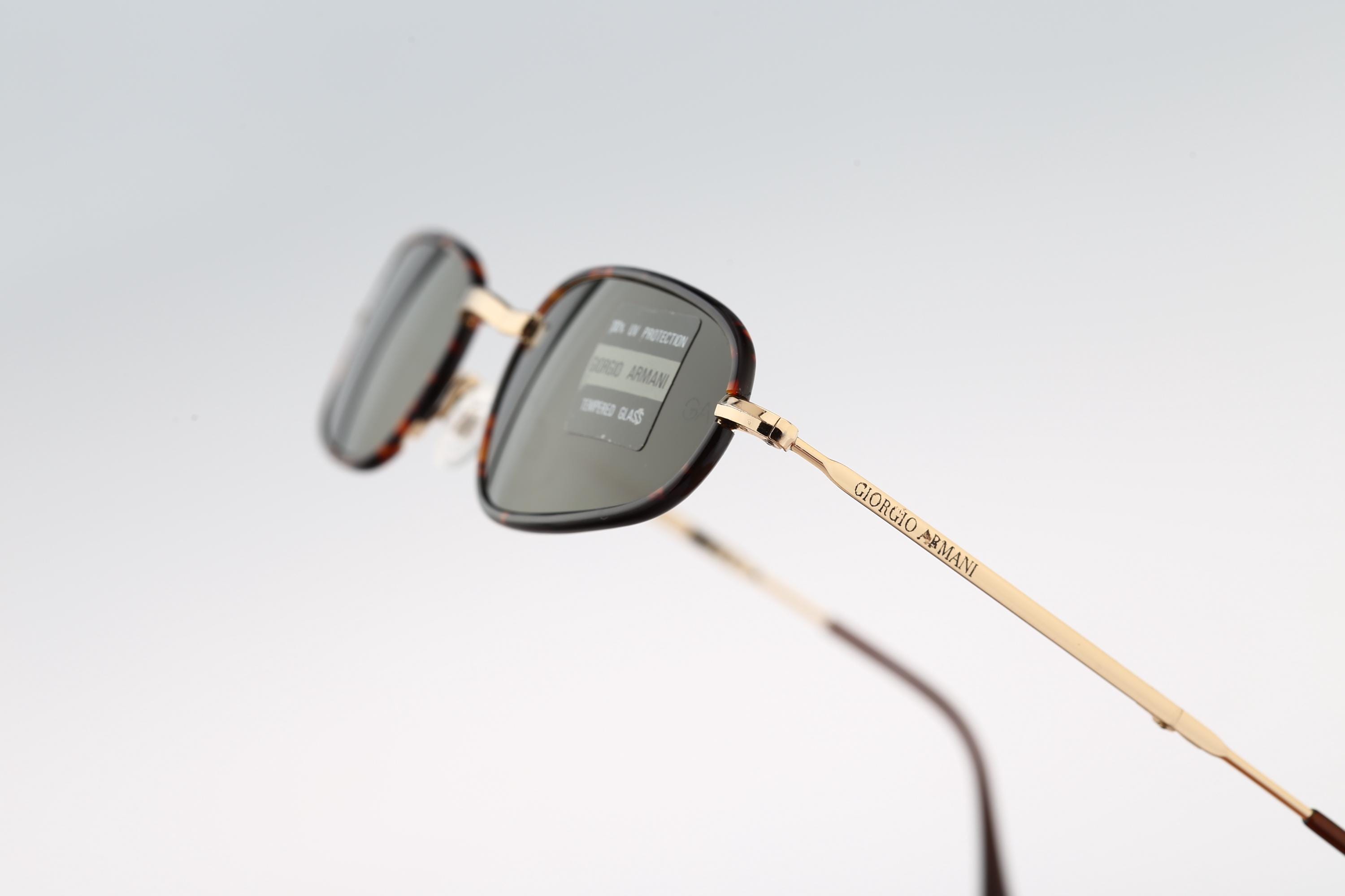 Giorgio Armani 624 786, Vintage 90s Folding Gold and Tortoise Oval