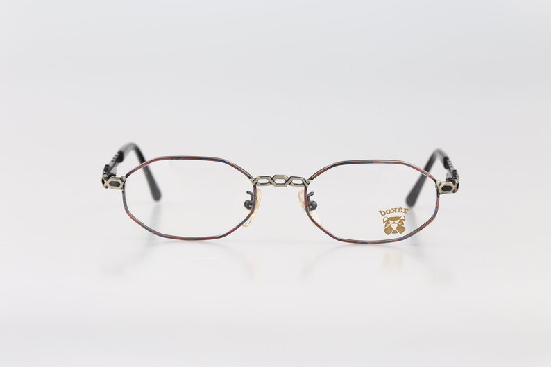 Boxer V 01 3946, Vintage 90s Antique Silver and Colorful Small Hexagon ...