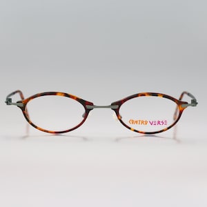Contro Verse 4270 270 43, Vintage 90s havana tortoise small oval eyeglasses frames mens & women / NOS