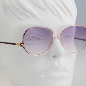 Silhouette M 1813 20 C 2686, Vintage 80s tinted purple lenses unique clear oversized butterfly sunglasses women, NOS image 2