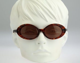 Bosani 2505 3, Vintage 90s classic tortoise oval sunglasses women, NOS