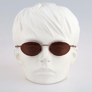 Mondi by Metzler 2410 228, Vintage 90s tortoise and antique gold small oval sunglasses women, NOS