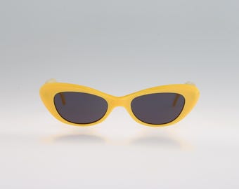 Kador 46 5234, Vintage 90er Jahre Gelbe Katzenaugen Sonnenbrille Damen, NOS