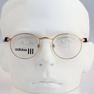 Adidas A803, Vintage 90s designer tortoise and gold panto round eyeglasses frames mens & womens NOS