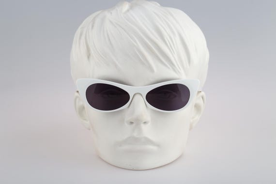 Andy Wolf Ezra Col.c 2000s White Rectangle Cat Eye Sunglasses - Etsy