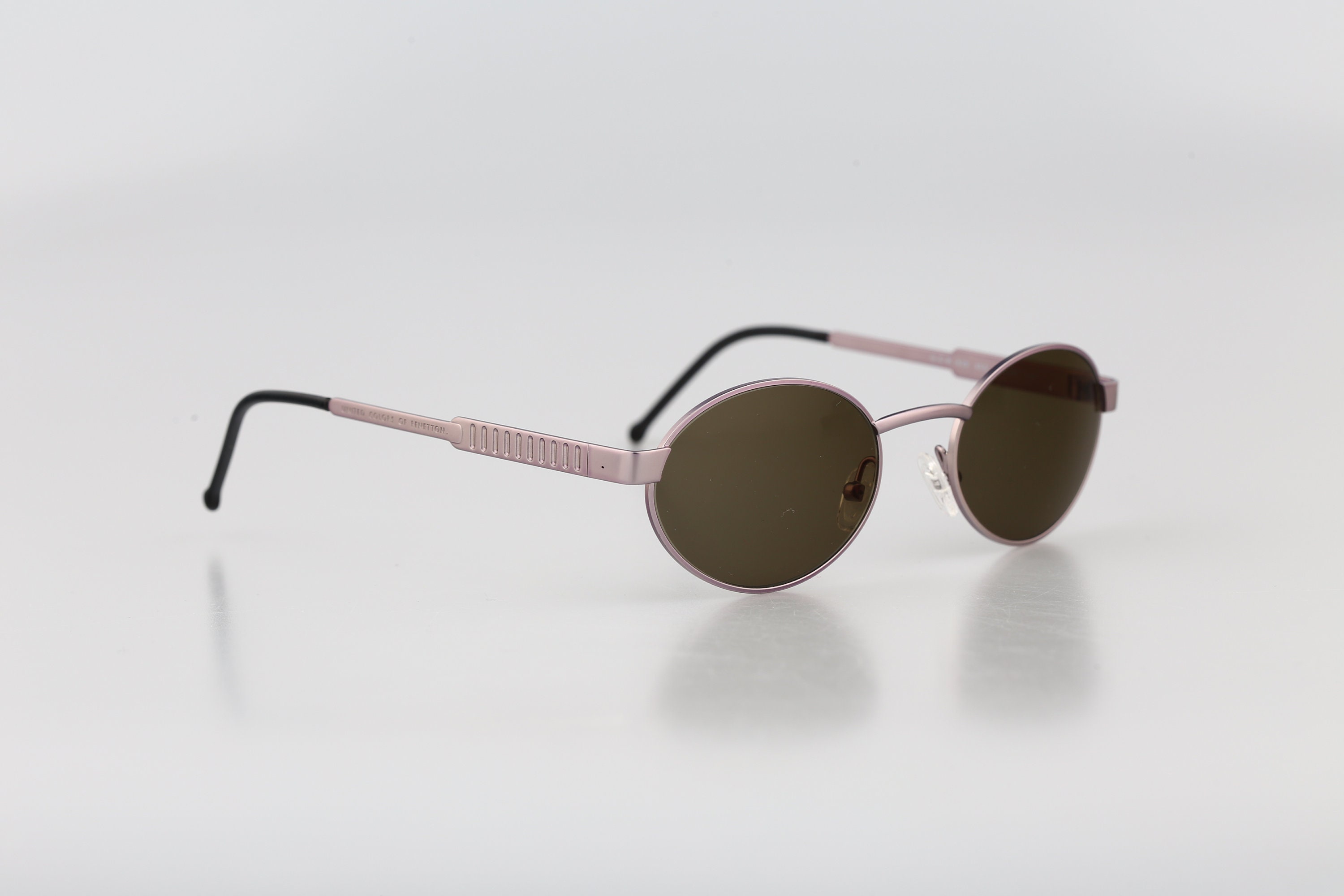 Benetton A23 45S, Vintage 90s Silver Small Oval Sunglasses
