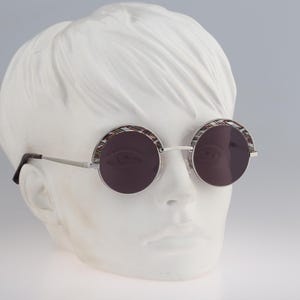 Alain Mikli Paris 631 2N , Vintage 90s silver and colorful circle sunglasses mens & women NOS