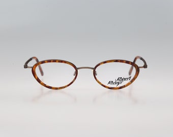 Robert Rudger 2275 263 4 M, montatura per occhiali da vista ovali a doppio cerchio colorati vintage anni '90 da donna NOS