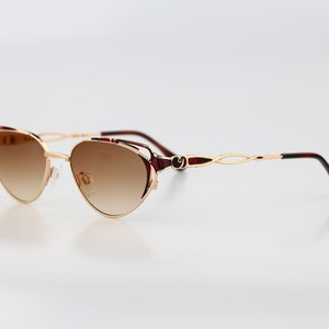 Diva 5064 17, Vintage 90s unique victorian tortoise & gold cat eye sunglasses women, NOS