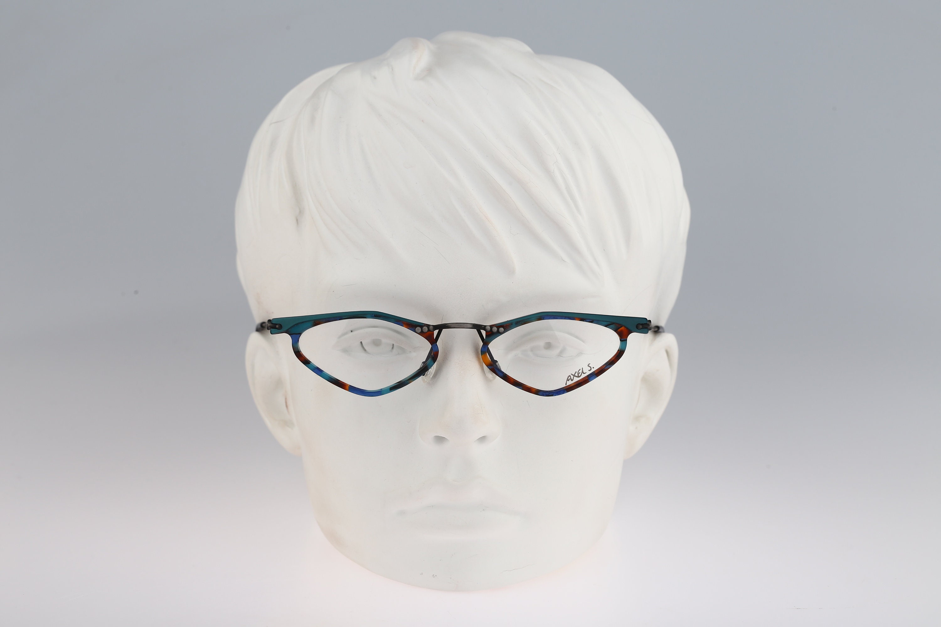 AXEL S. SILVER Half Frame Eyeglass Frames - Germany Axel S Glasses - Etsy main image 2