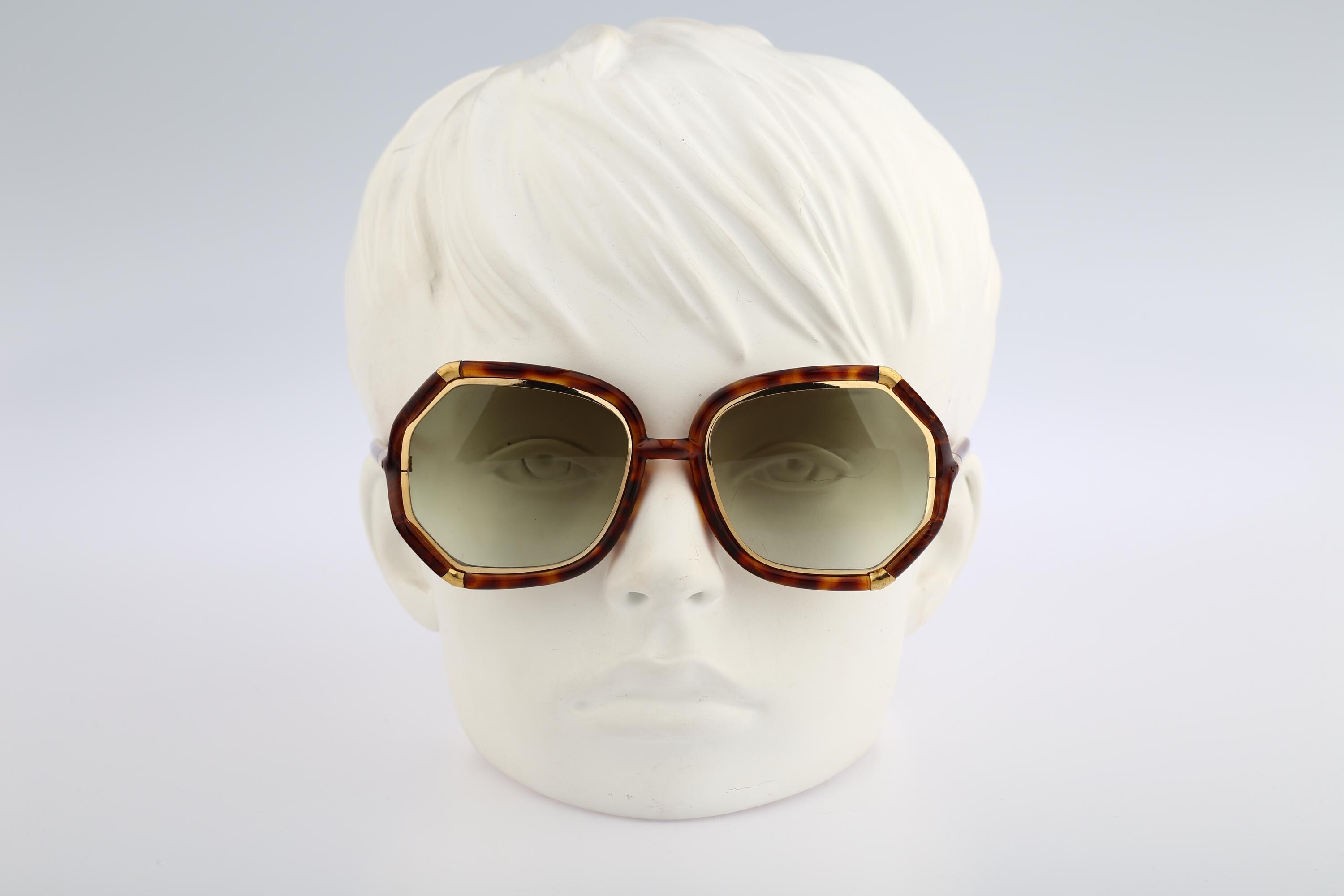 Ted Lapidus TL 10 4042, Vintage 70s Tinted Green Lenses Gold 
