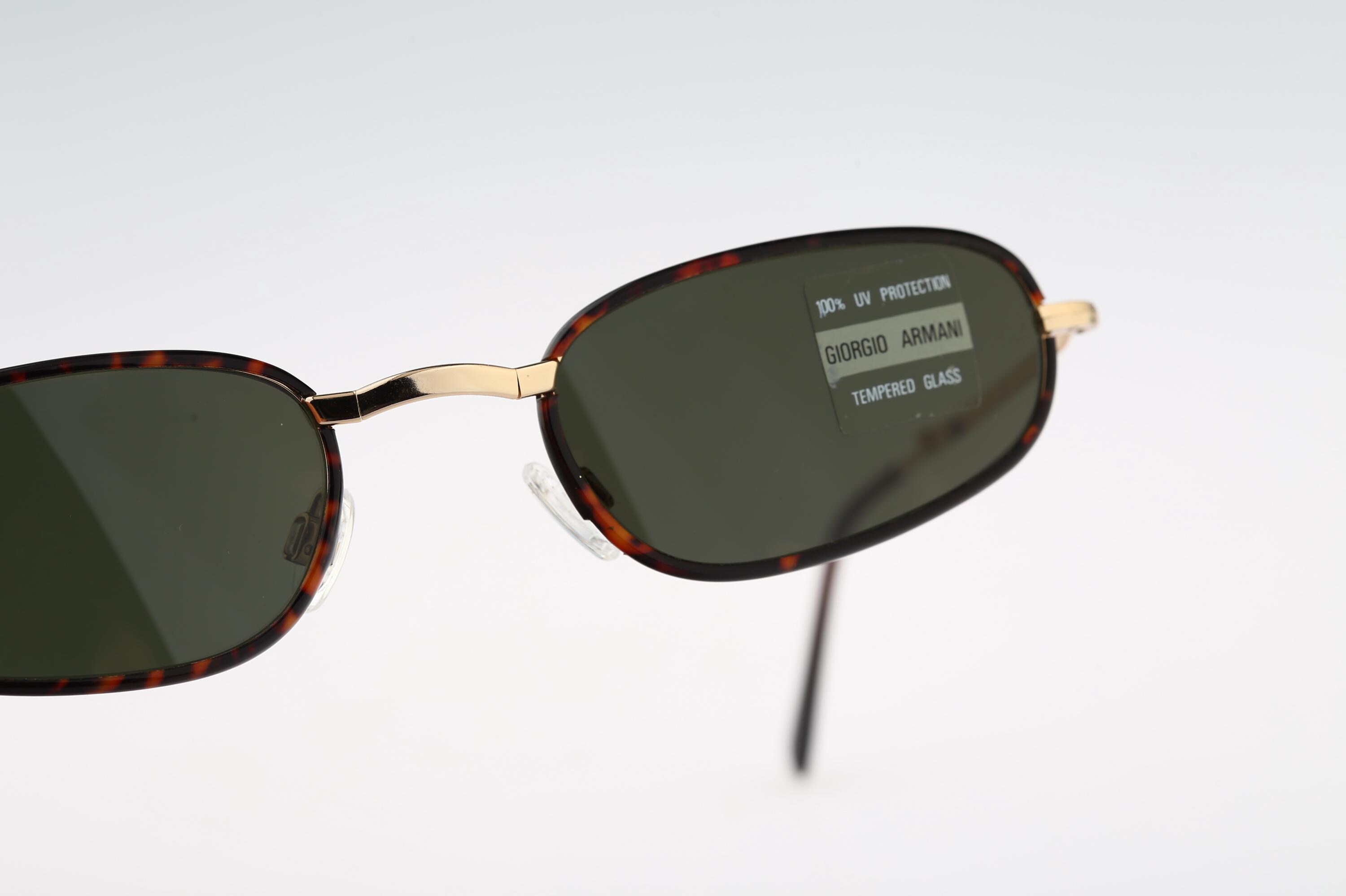 Giorgio Armani 624 786, Vintage 90s Folding Gold and Tortoise Oval