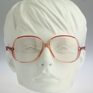 Silhouette M 1706 C 1369, Vintage 80s clear & red oversized square eyeglasses frames womens / NOS