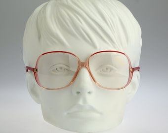 Silhouette M 1706 C 1369, Vintage 80s clear & red oversized square eyeglasses frames womens / NOS