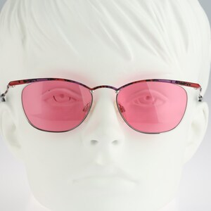 Marc O&#39;Polo by Metzler 3307 261, Vintage 90s tinted pink lenses unique colorful browline square sunglasses women, NOS
