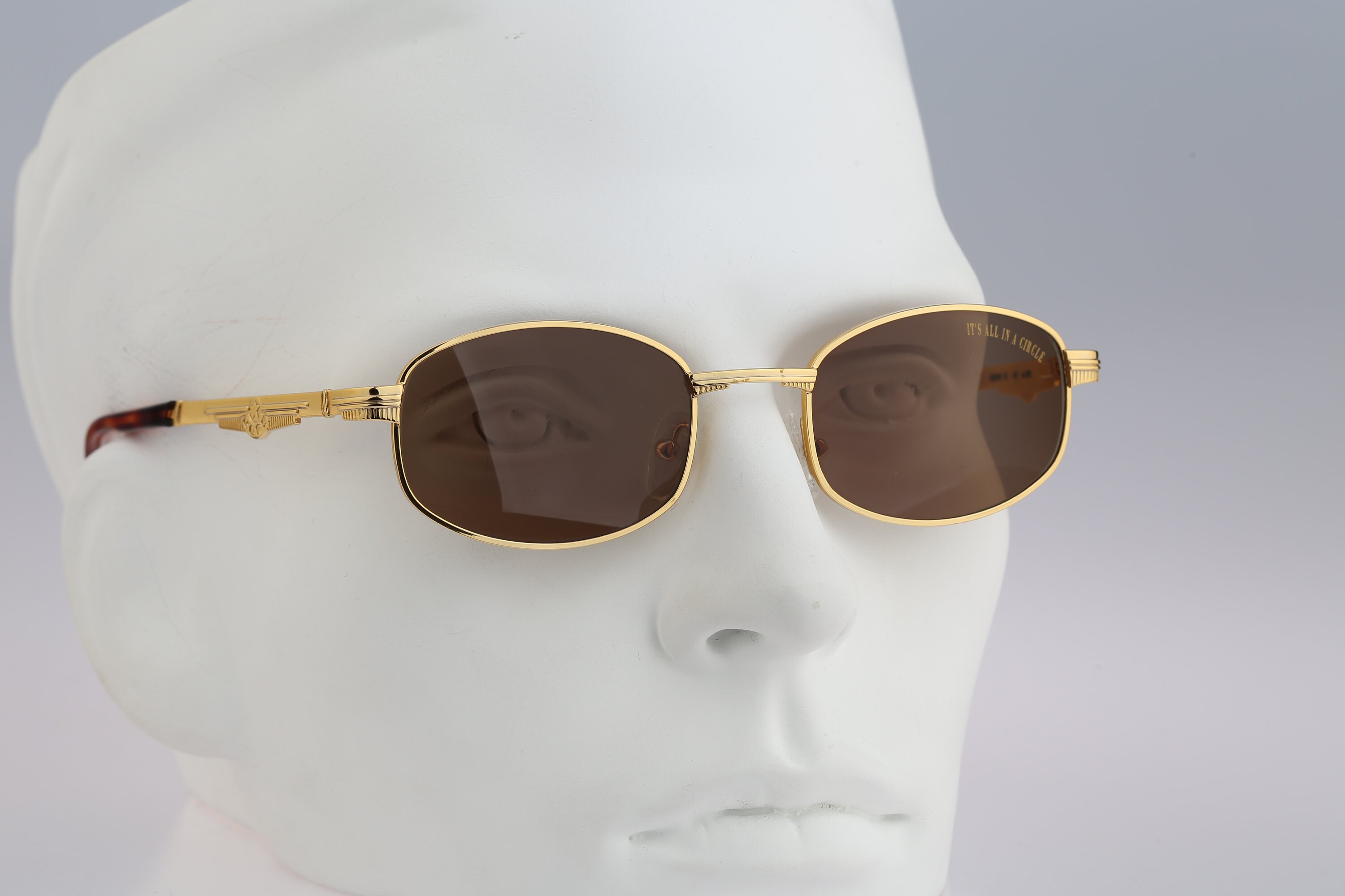 888 Cops 030 002, Vintage 90s Unique Gold Small Square 