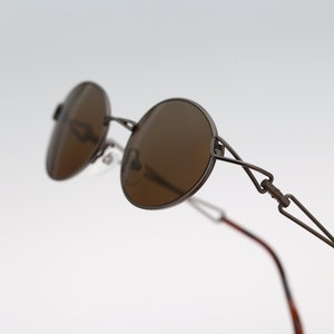 Lagerfeld 4124 03, Vintage 90s gray unique steampunk oval sunglasses women, NOS