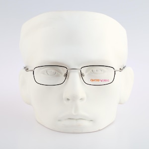 Contro Verse 4285 010 22, Vintage 90s black and silver small rectangle glasses frames mens & womens NOS