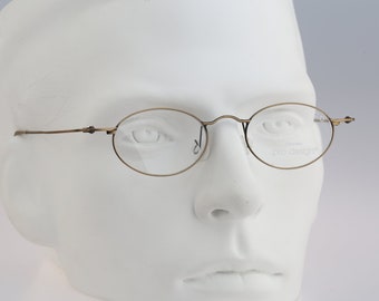 Pro Design Denmark Better Collection P.806 C.62, Vintage 90s unique antique gold small oval eyeglasses frames mens & womens NOS