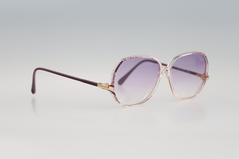 Silhouette M 1813 20 C 2686, Vintage 80s tinted purple lenses unique clear oversized butterfly sunglasses women, NOS image 5