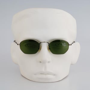 Calvin Klein 331S 559, Vintage 90s Antique silver small hexagon sunglasses mens & womens NOS