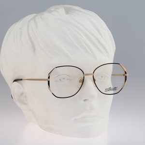Silhouette M 6182 30 V 6057, Vintage 80s black and gold butterfly glasses frames womens NOS
