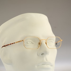 Vogue VO3109, Vintage 90s gold hexagon glasses frames mens & womens NOS