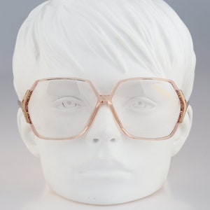Silhouette M 1199 C 1959, Vintage 80s clear large oversized hexagon glasses frames womens NOS