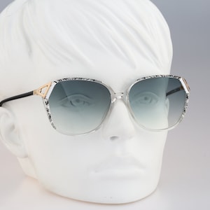 Silhouette M 1731 20 C 1701, Vintage 80s tinted lenses pattern & clear oversized butterfly sunglasses women NOS