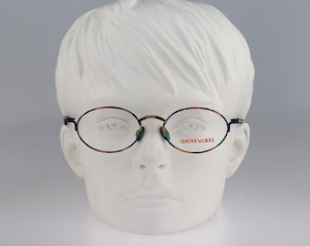 Contro Verse 3070 010 29, Vintage 90s unique colorful  oval eyeglasses frames womens NOS