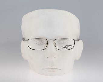 Robert Rudger 2260 010 22, Vintage 90s black and silver rectangle eyeglasses frames mens & womens / NOS