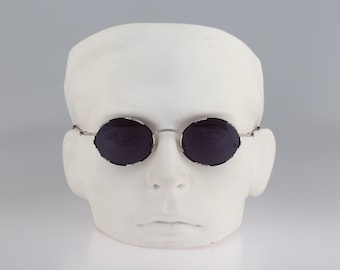 Contro Verse 3860 148 A7, Vintage 90s unique steampunk small round sunglasses mens and women, NOS