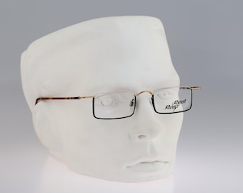 Robert Rudger 1280 123 78, Vintage 90s black and tortoise half rim small rectangle eyeglasses frames mens & womens / NOS