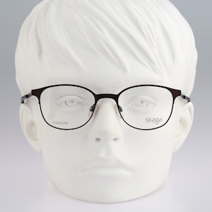 Skaga 3748 Timo 201, Vintage 2000s bronze lightweight titanium square eyeglasses frames mens & womens NOS