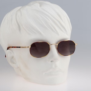 Rolling 691 329, Vintage 90s gold and tortoise square sunglasses men & women, NOS