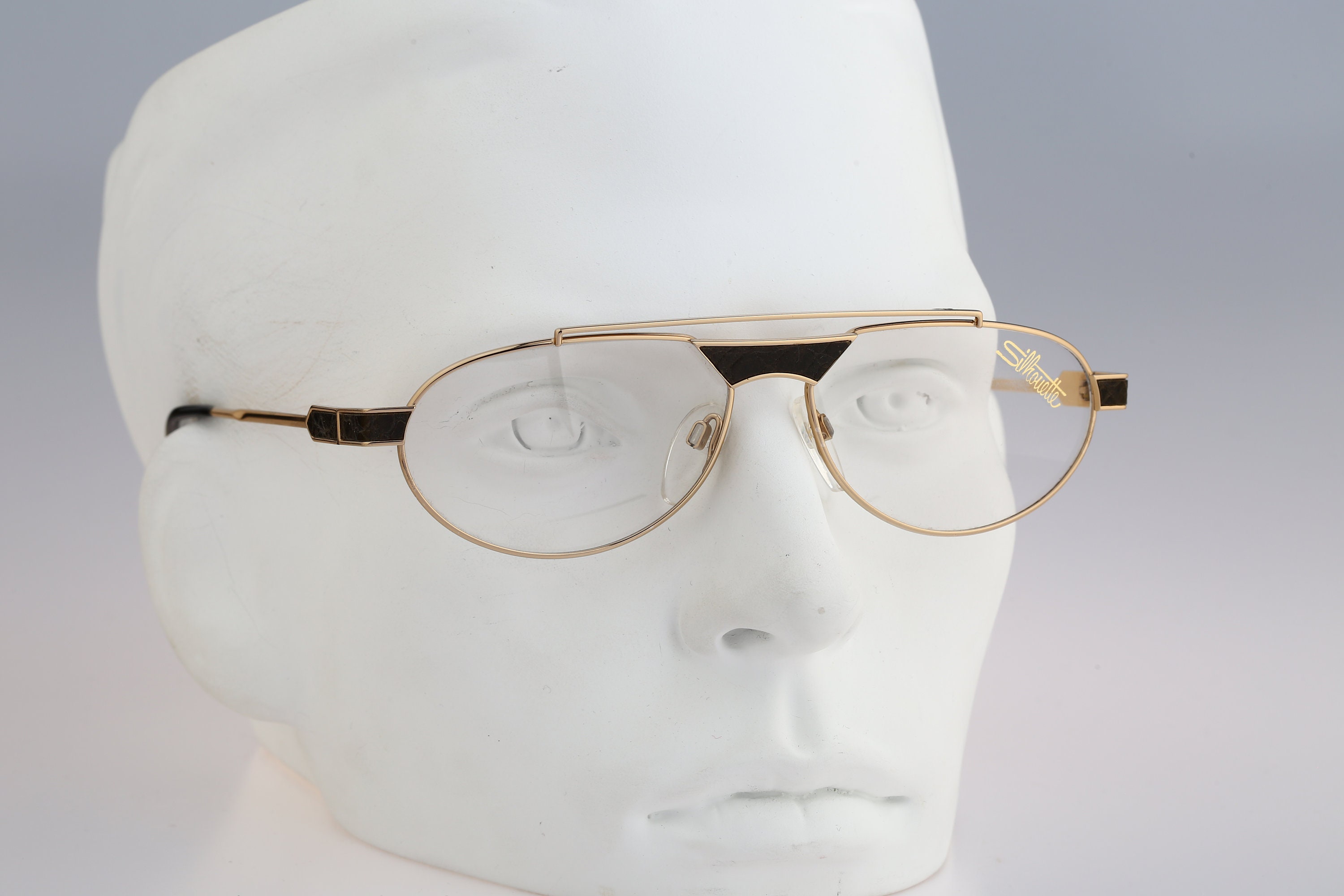 シルエット M 6161 V 6054、ヴィンテージ 80 年代 スモール ゴールド  