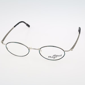 Robert Rudger 2265 010 5S, Vintage 90s green & silver steampunk oval eyeglasses frames mens and womens NOS