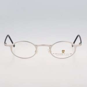 Neostyle Academic 287 710, montatura per occhiali da vista ovali micro piccoli in argento vintage anni &#39;90 da uomo e da donna, NOS