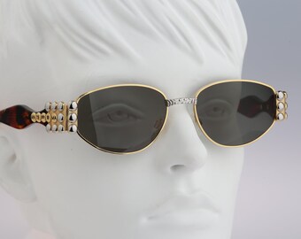 Steampunk sunglasses men, Anteprima Vera 1, Vintage 90s unique tortoise & gold rectangle sunglasses women, NOS
