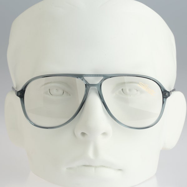 Silhouette M 2708 C 5527, vintage années 80 surdimensionné lunettes d’aviateur clair montures homme &femme NOS