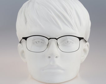 It's Titanium 702, Vintage 90s laser cut ultra lightweight nylor black square glasses frames men & women / NOS