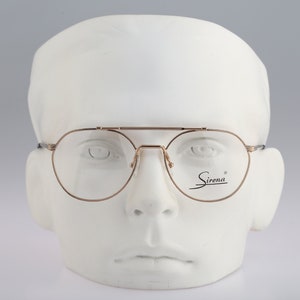 Sirena 323, Vintage 90s gold round aviator glasses frames mens & womens / NOS