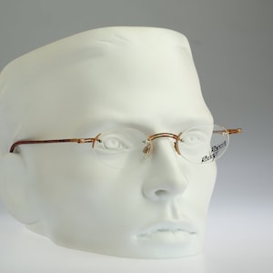 Robert Rudger 1440 151-75, Vintage 90s unique colorful rimless oval eyeglasses frames mens & womens NOS