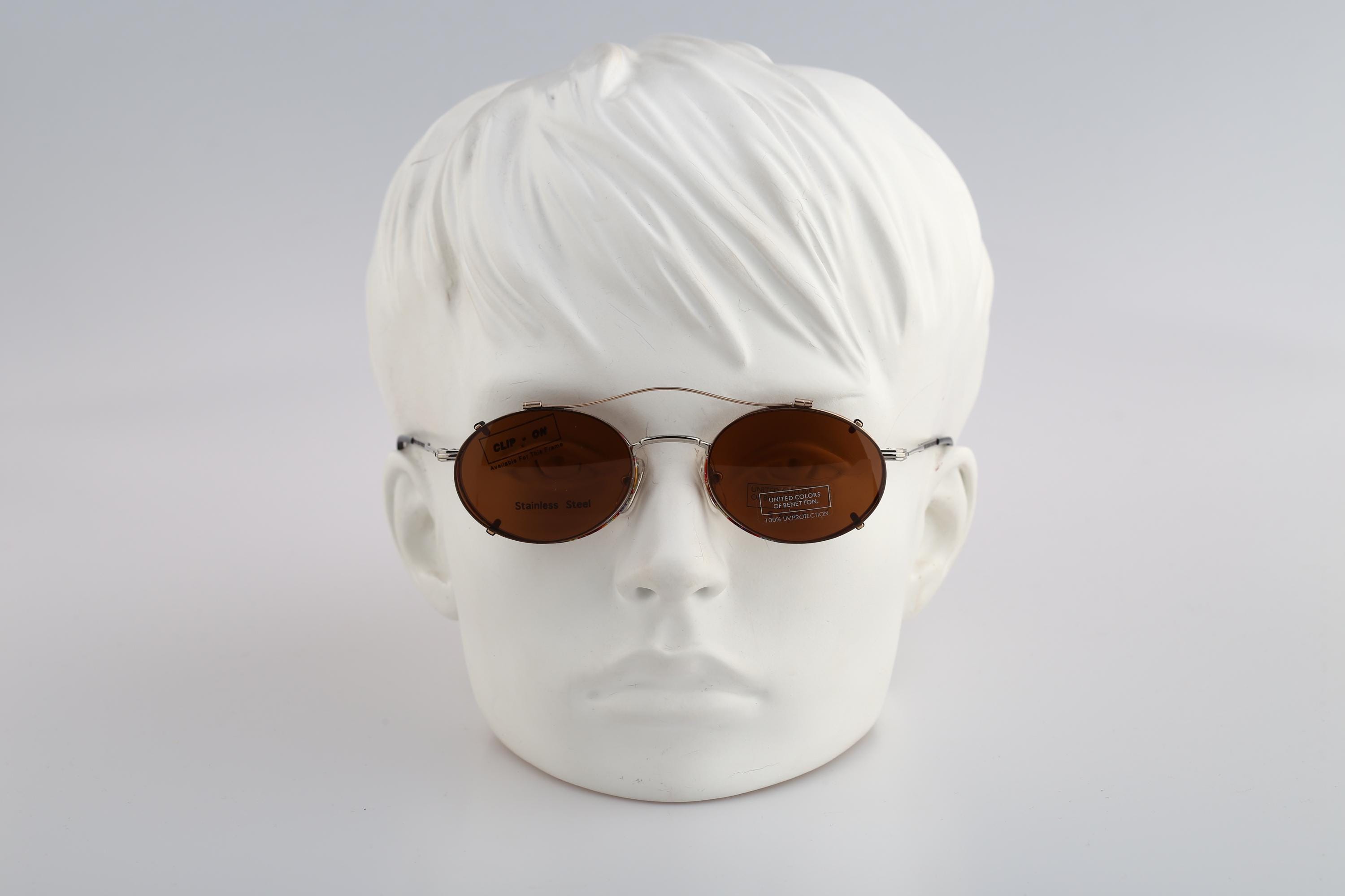 Lunettes Vintage Benetton 720 - Monture Or Marron Ovale - Neuf Sans étiquette