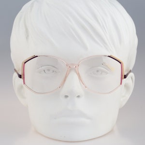 Silhouette M 1768 20 C 2119, Vintage 80s unique clear large oversized hexagon glasses frames womens NOS